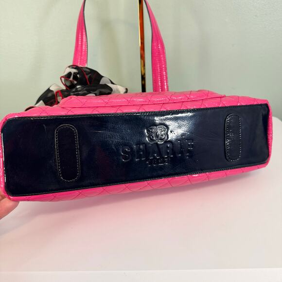 Original by Sharif 1827 Satchel Shoulder Bag Pink Barbiecore Quilted Elegant - Picture 7 of 15